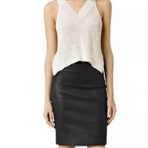 ALLSAINTS Pencil skirt metal black  exposed zip 2